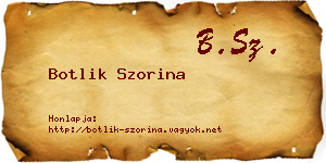 Botlik Szorina névjegykártya